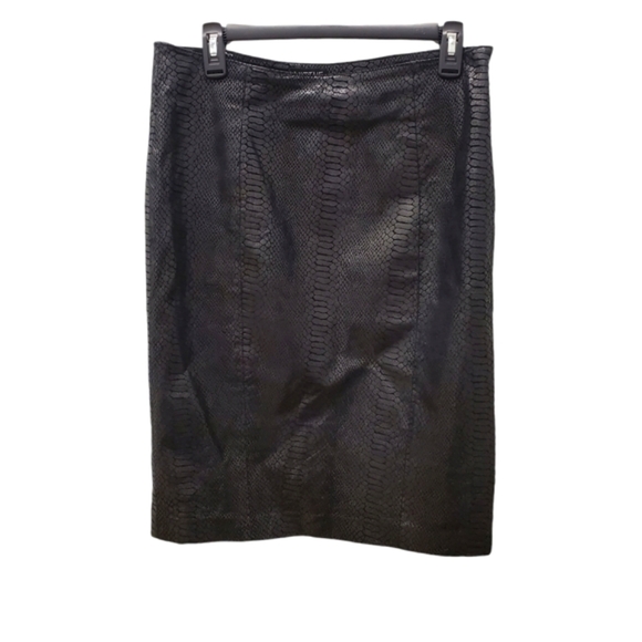 Vintage Leather Embossed Snake Print Skirt by Virtue Size 8 - EUC - Picture 2 of 11